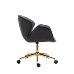 Kami Fabric Office Chair with Gold Legs - Dark Grey Office Chair Charm-Local   