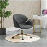 Kami Fabric Office Chair with Gold Legs - Dark Grey Office Chair Charm-Local   