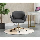 Kami Fabric Office Chair with Gold Legs - Dark Grey Office Chair Charm-Local   