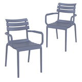 Set of 2 - Keller Indoor / Outdoor Dining Armchair - Grey Dining Armchair Furnlink-Local   