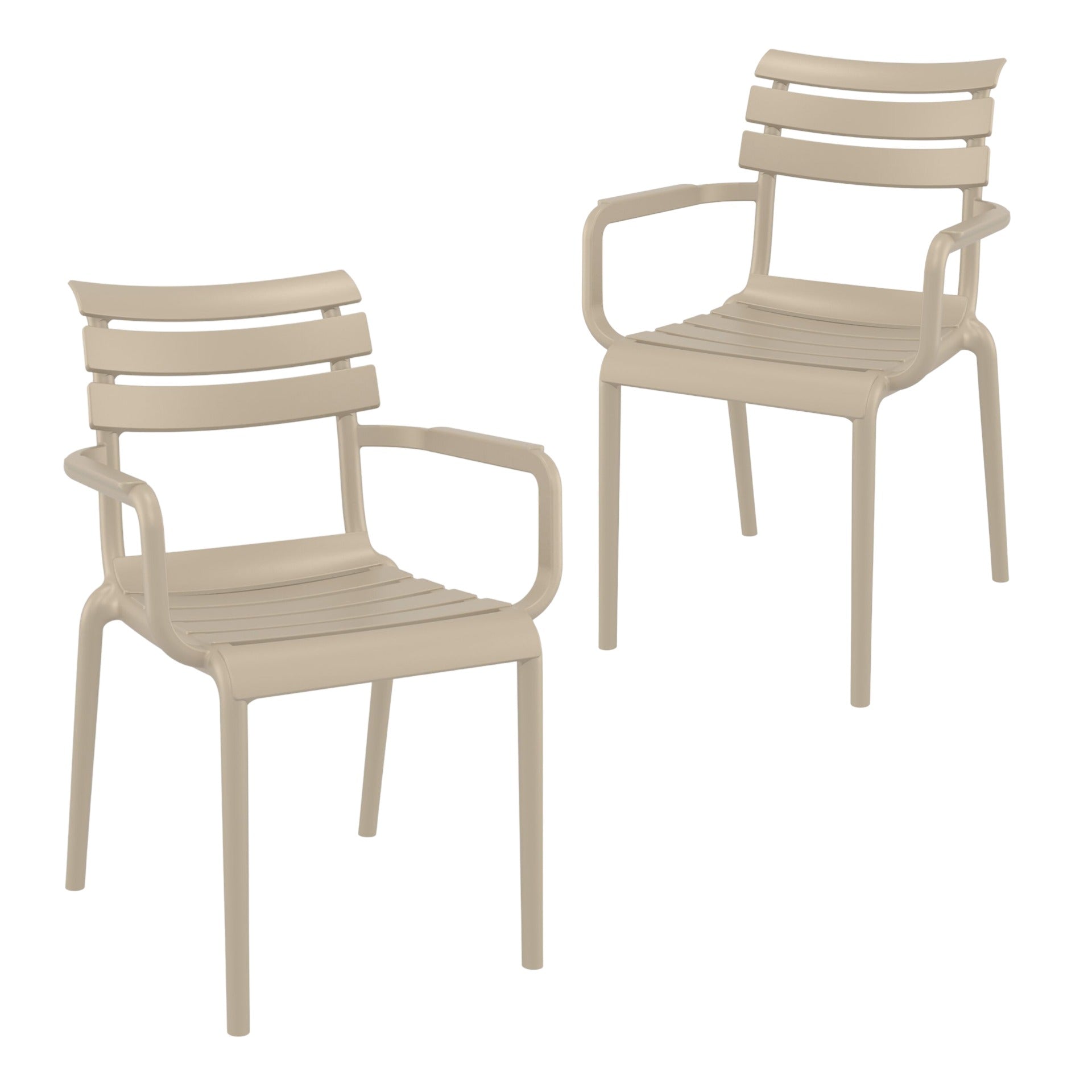 Set of 2 - Keller Indoor / Outdoor Dining Armchair - Taupe