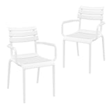 Set of 2 - Keller Indoor / Outdoor Dining Armchair - White Dining Armchair Furnlink-Local   
