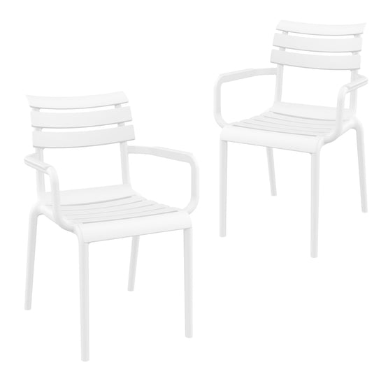 Set of 2 - Keller Indoor / Outdoor Dining Armchair - White