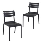 Set of 2 - Keller Indoor / Outdoor Dining Chair - Black