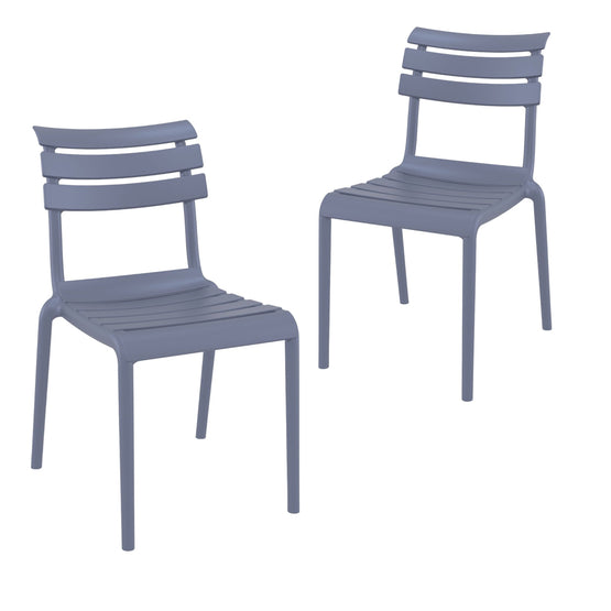Set of 2 - Keller Indoor / Outdoor Dining Chair - Grey
