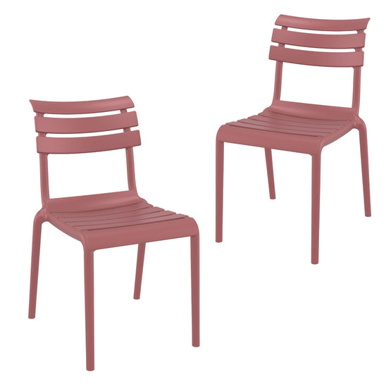 Set of 2 - Keller Indoor / Outdoor Dining Chair - Marsala