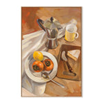 Ex Display - Kitchen Still Life, By Silvia Vassileva 60cm x 90cm Framed Canvas - Oak Frame Wall Art Gioia-Local