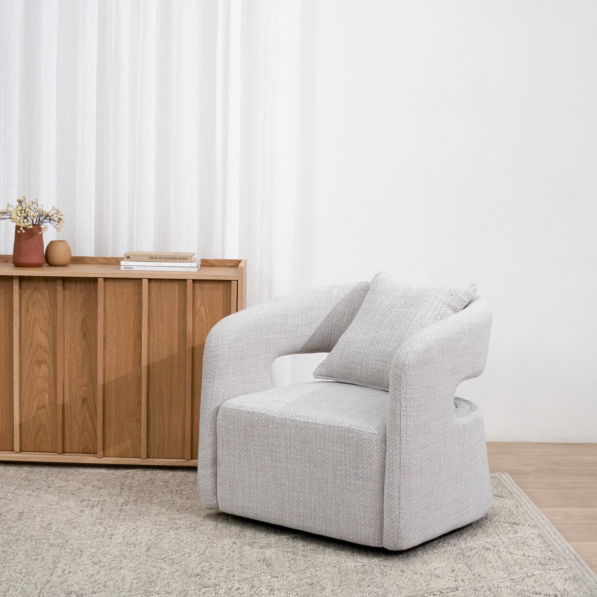 Seam Armchair - Beige Linen Armchair OL Sofa-Core