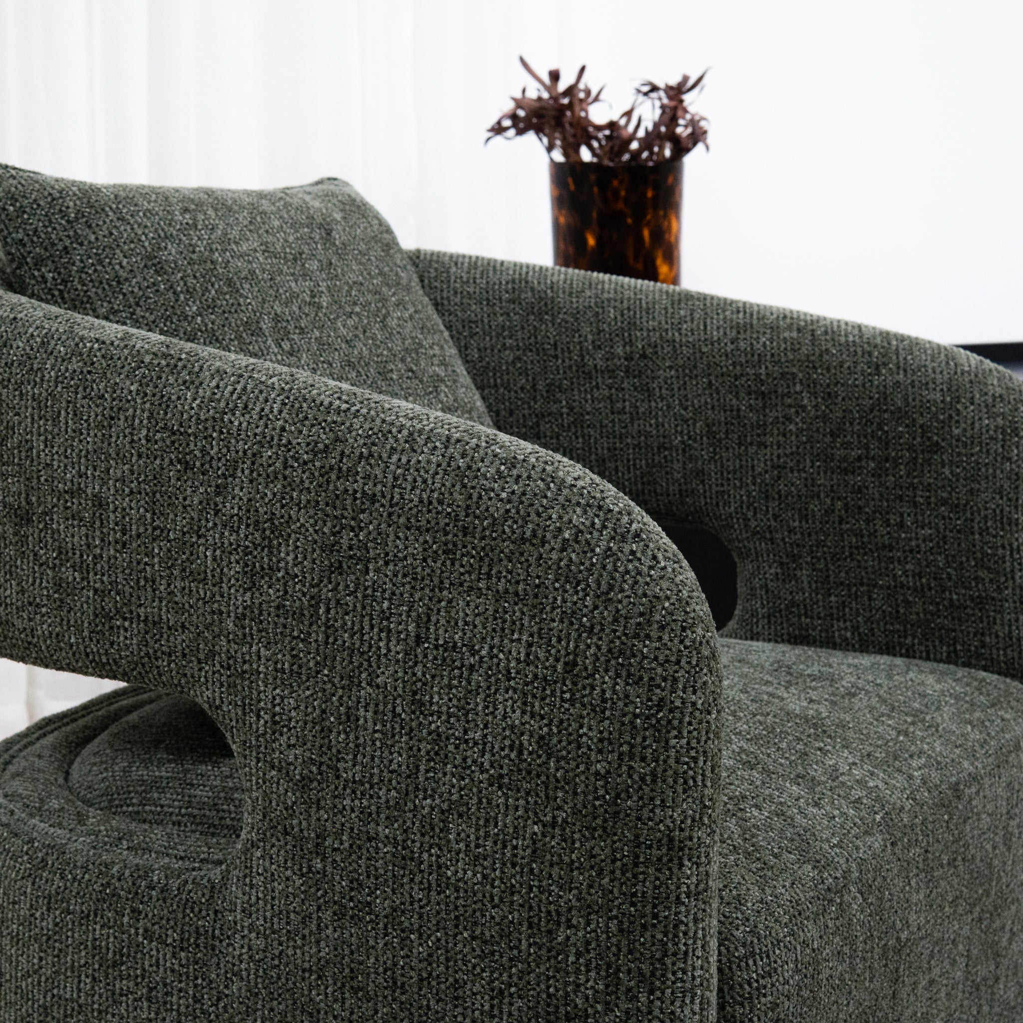 Seam Armchair - Coral Dark Green Armchair OL Sofa-Core