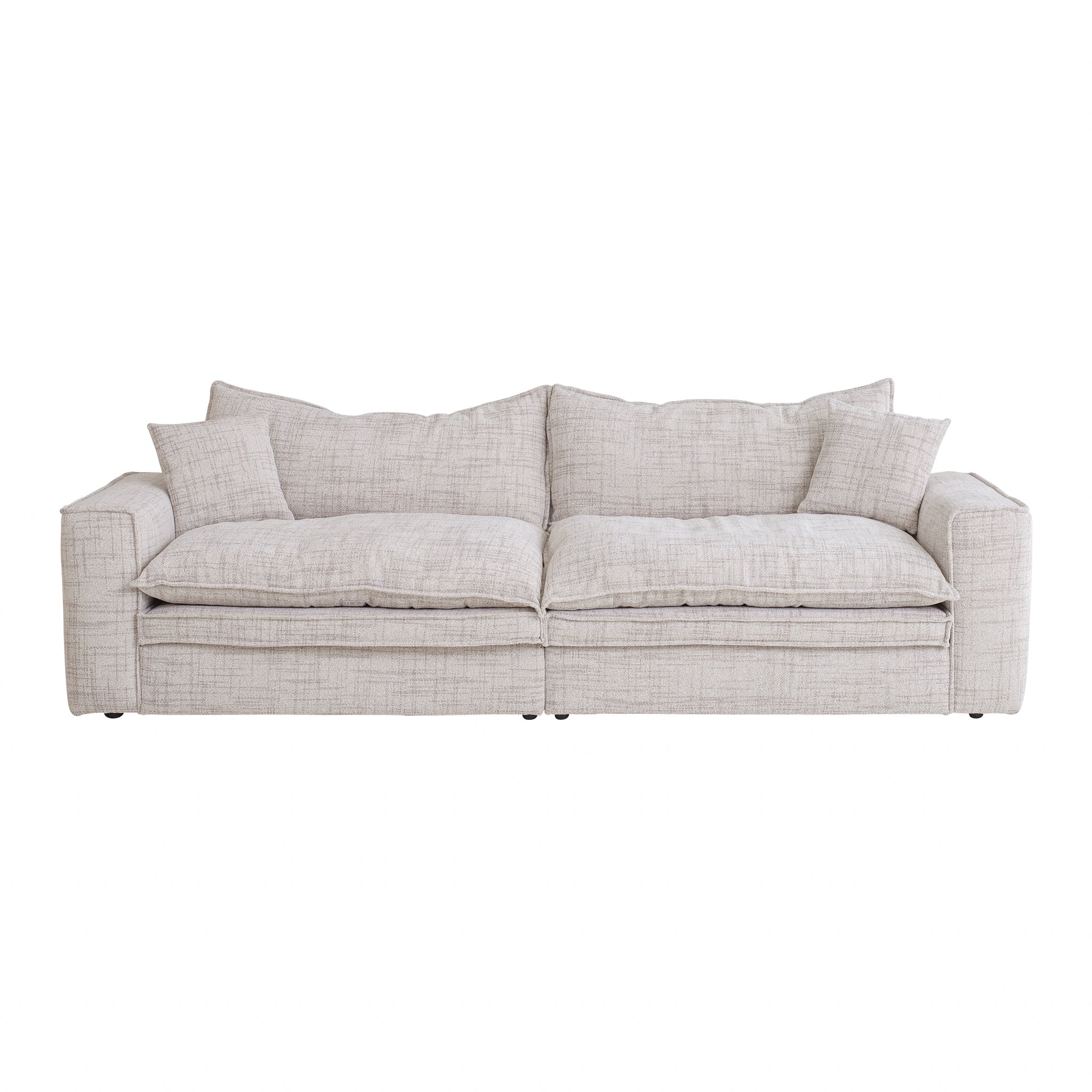 Bucha 3 Seater Fabric Sofa - Cream Sofa Iggy-Core