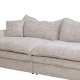 Bucha 3 Seater Fabric Sofa - Cream Sofa Iggy-Core