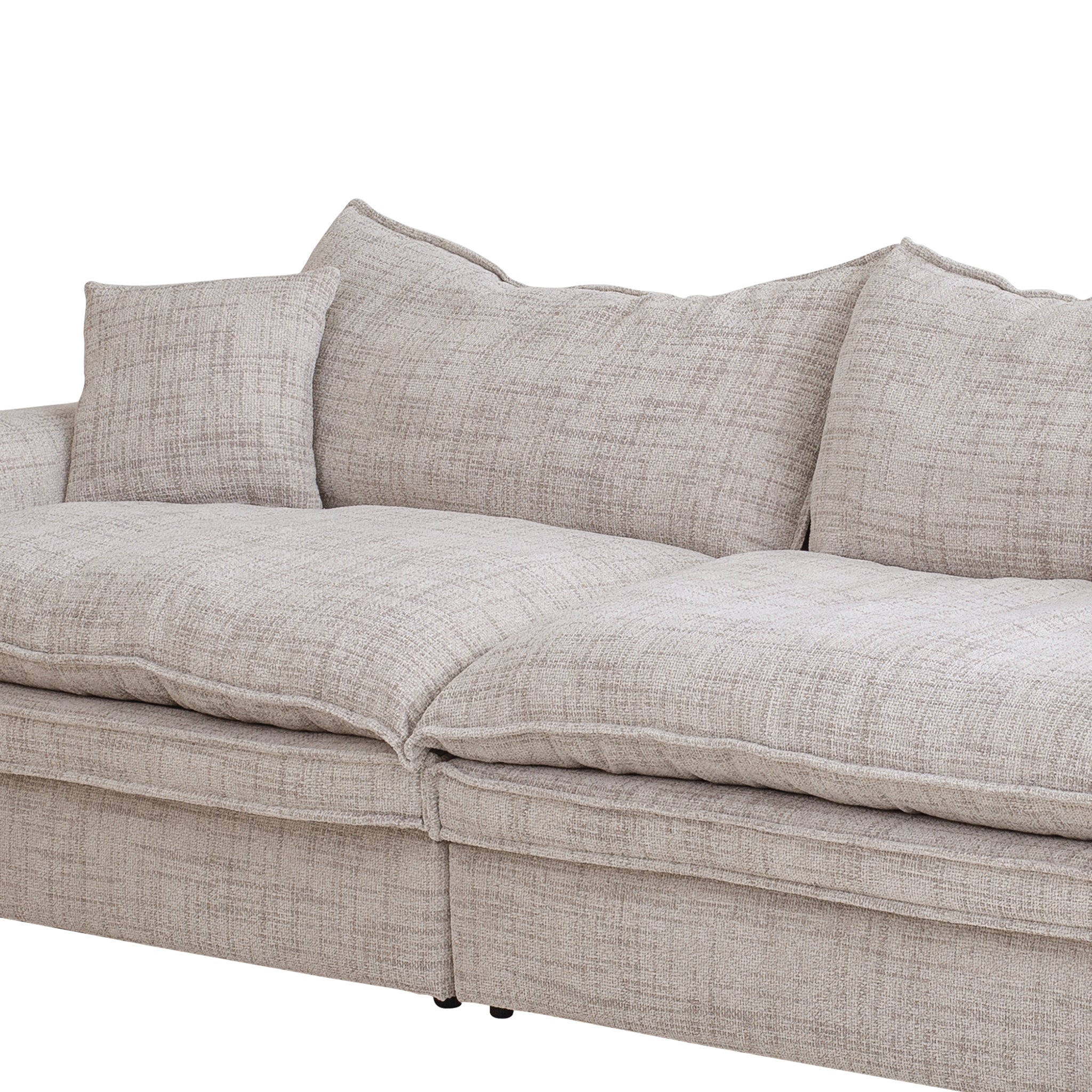 Bucha 3 Seater Fabric Sofa - Cream Sofa Iggy-Core