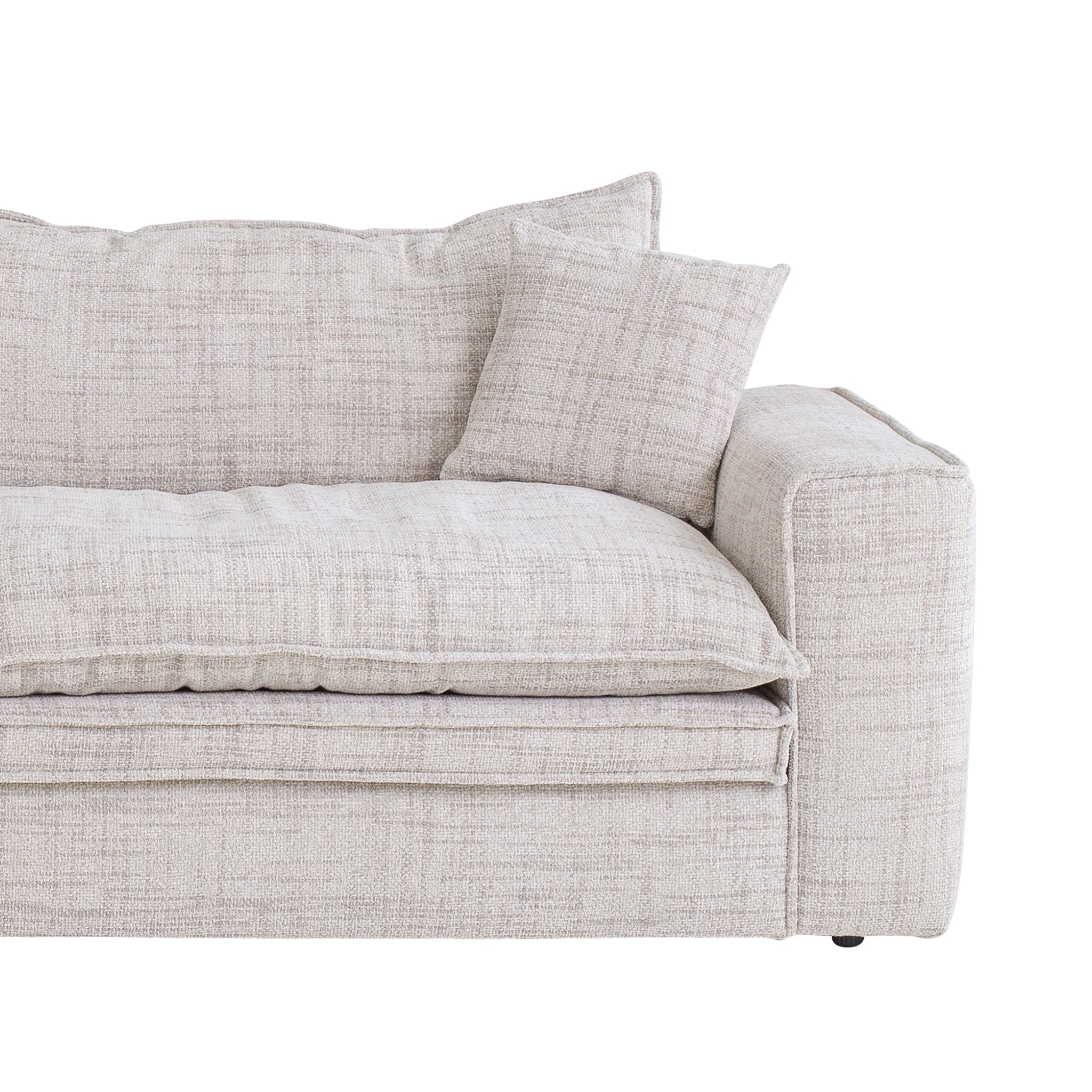 Bucha 3 Seater Fabric Sofa - Cream Sofa Iggy-Core