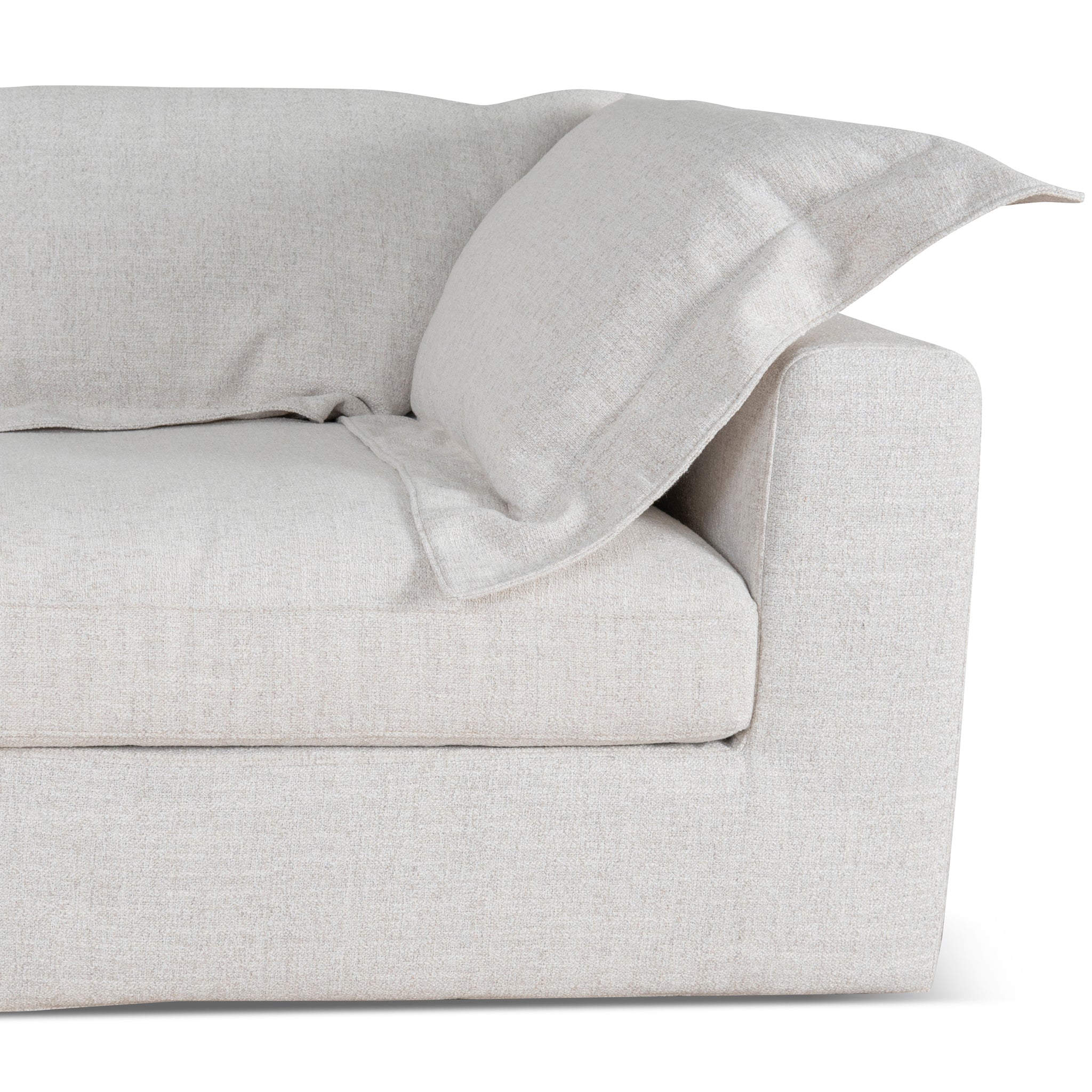 Daniyal 3 Seater Chaise Sofa - Pebble Beige Chaise Lounge K Sofa-Core