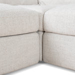 Daniyal 3 Seater Chaise Sofa - Pebble Beige Chaise Lounge K Sofa-Core