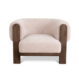 Montara Walnut Armchair - Blush Linen Armchair Nicki-Core