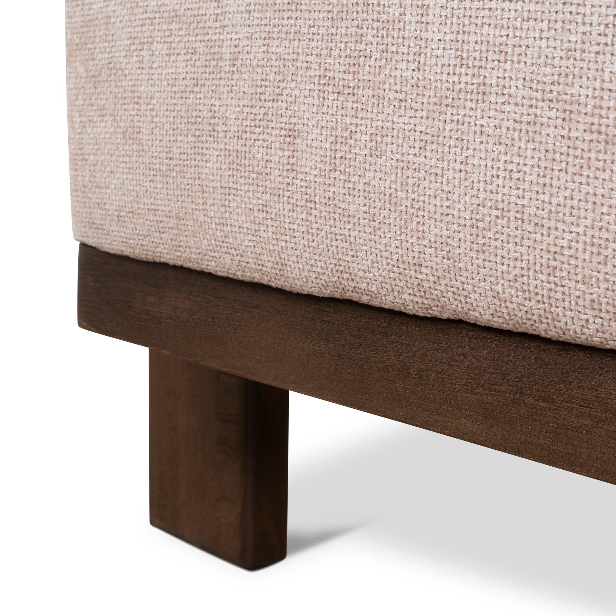 Montara Walnut Armchair - Blush Linen Armchair Nicki-Core