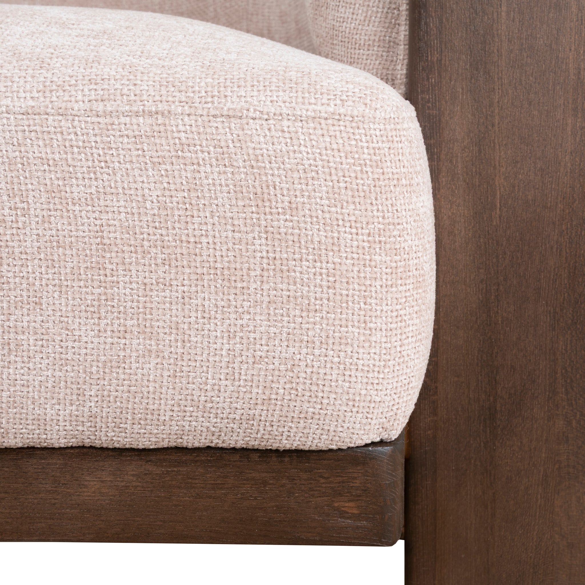 Montara Walnut Armchair - Blush Linen Armchair Nicki-Core