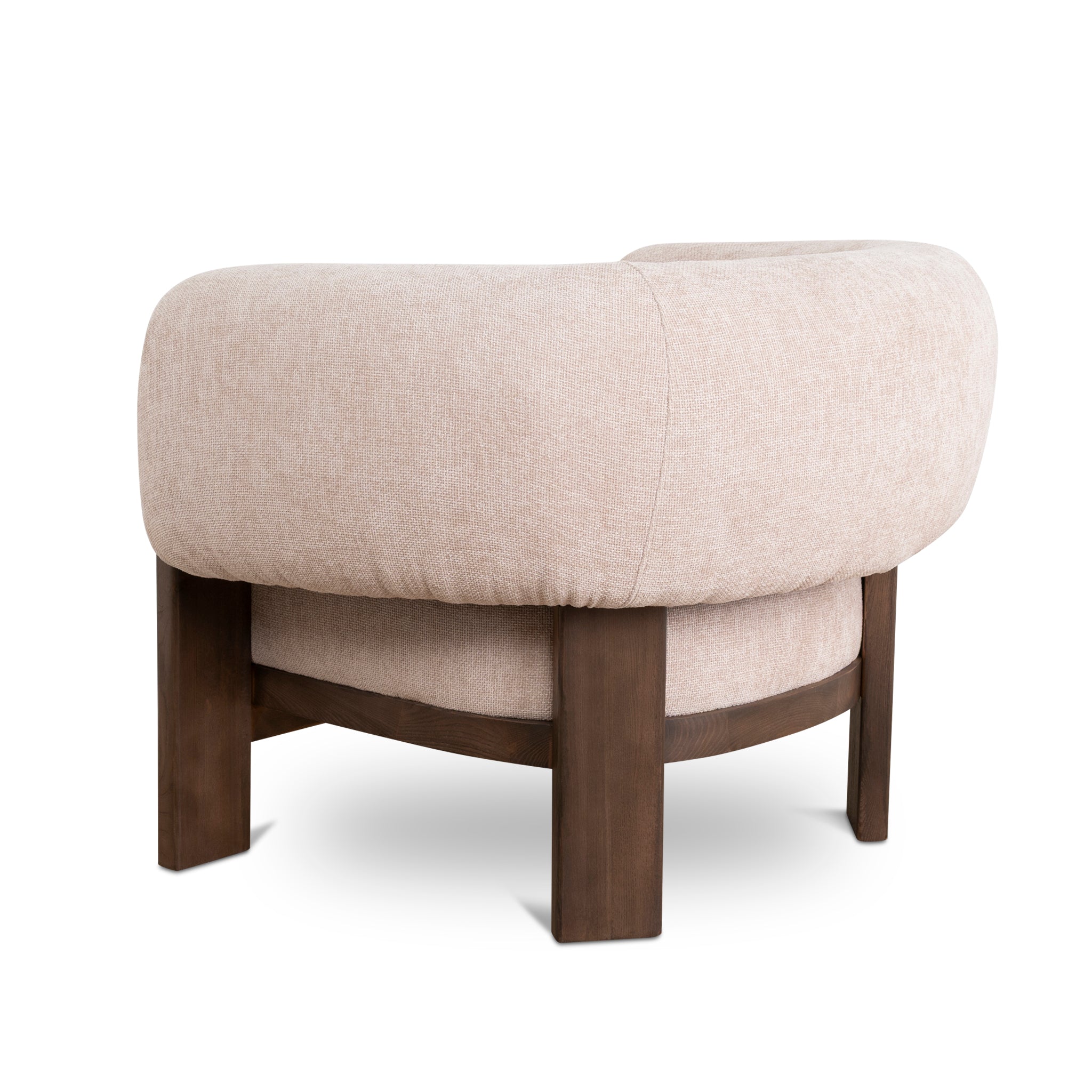 Montara Walnut Armchair - Blush Linen Armchair Nicki-Core