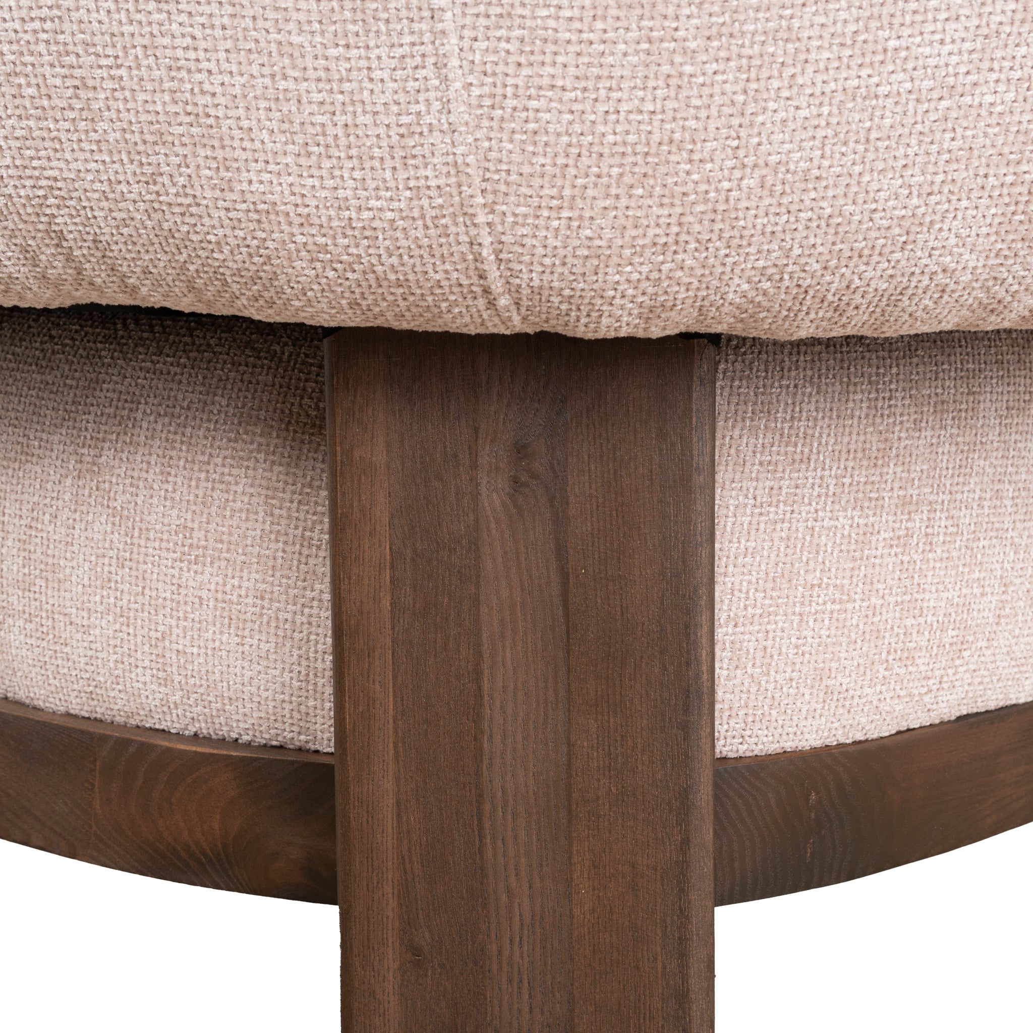Montara Walnut Armchair - Blush Linen Armchair Nicki-Core
