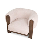 Montara Walnut Armchair - Blush Linen Armchair Nicki-Core