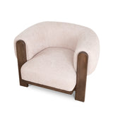 Montara Walnut Armchair - Blush Linen Armchair Nicki-Core