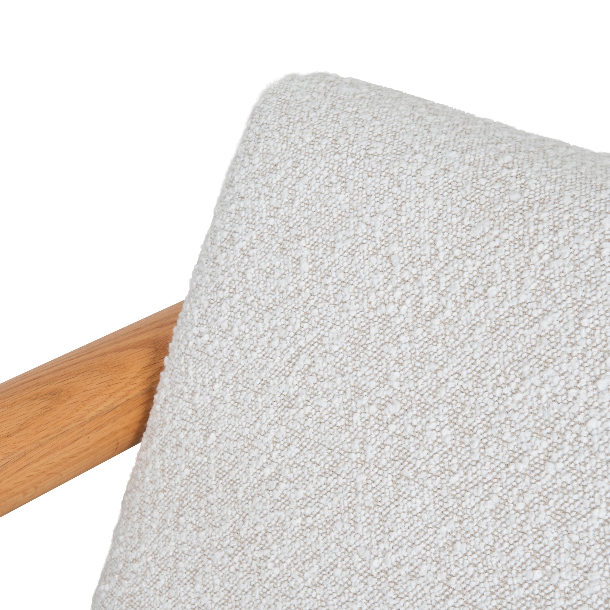 Ex Display - Lazycave Oak Armchair - Off White Boucle Armchair MYI-Core