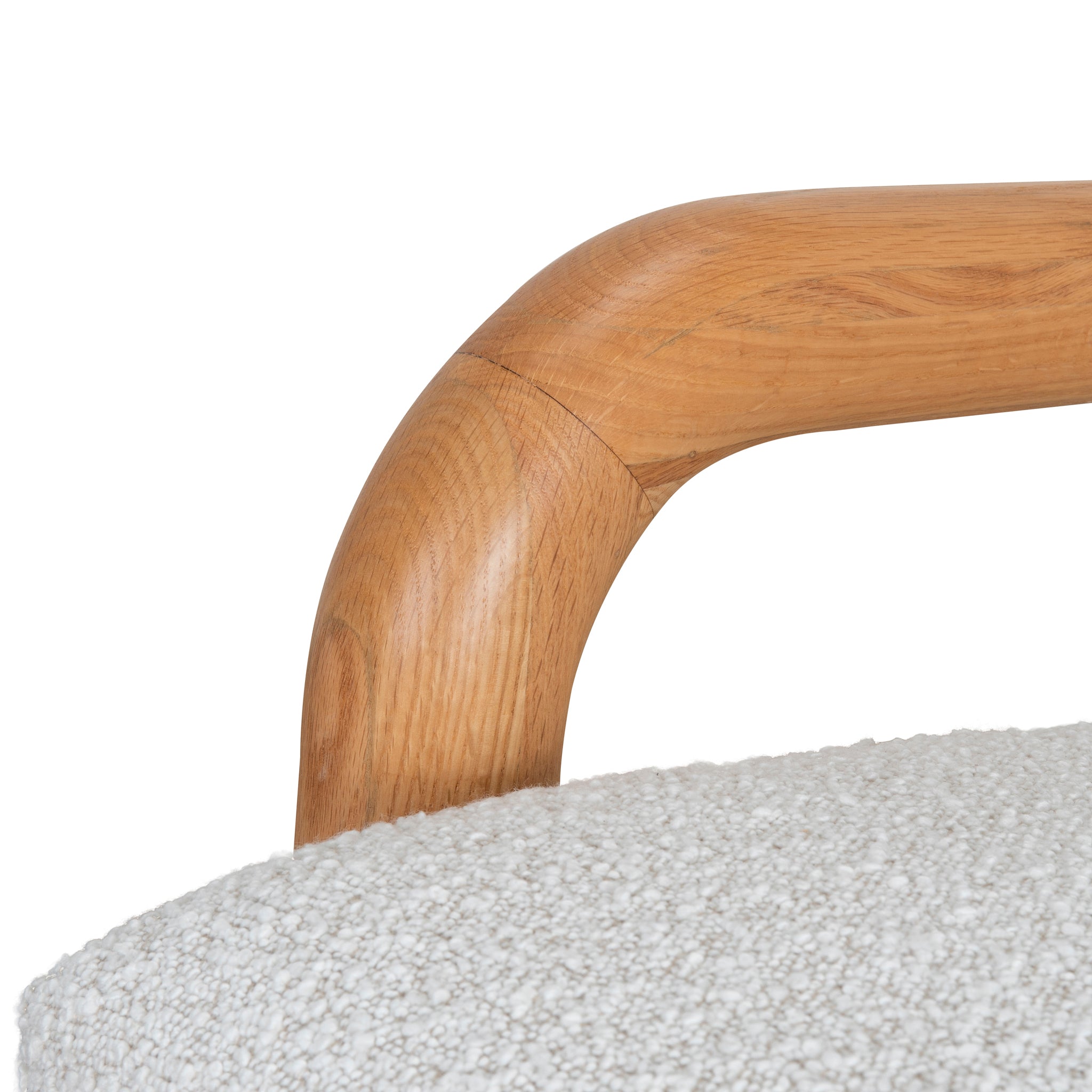 Ex Display - Lazycave Oak Armchair - Off White Boucle Armchair MYI-Core