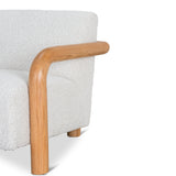 Ex Display - Lazycave Oak Armchair - Off White Boucle Armchair MYI-Core