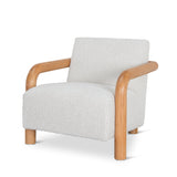 Ex Display - Lazycave Oak Armchair - Off White Boucle Armchair MYI-Core