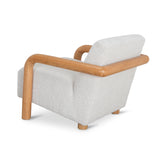 Ex Display - Lazycave Oak Armchair - Off White Boucle Armchair MYI-Core