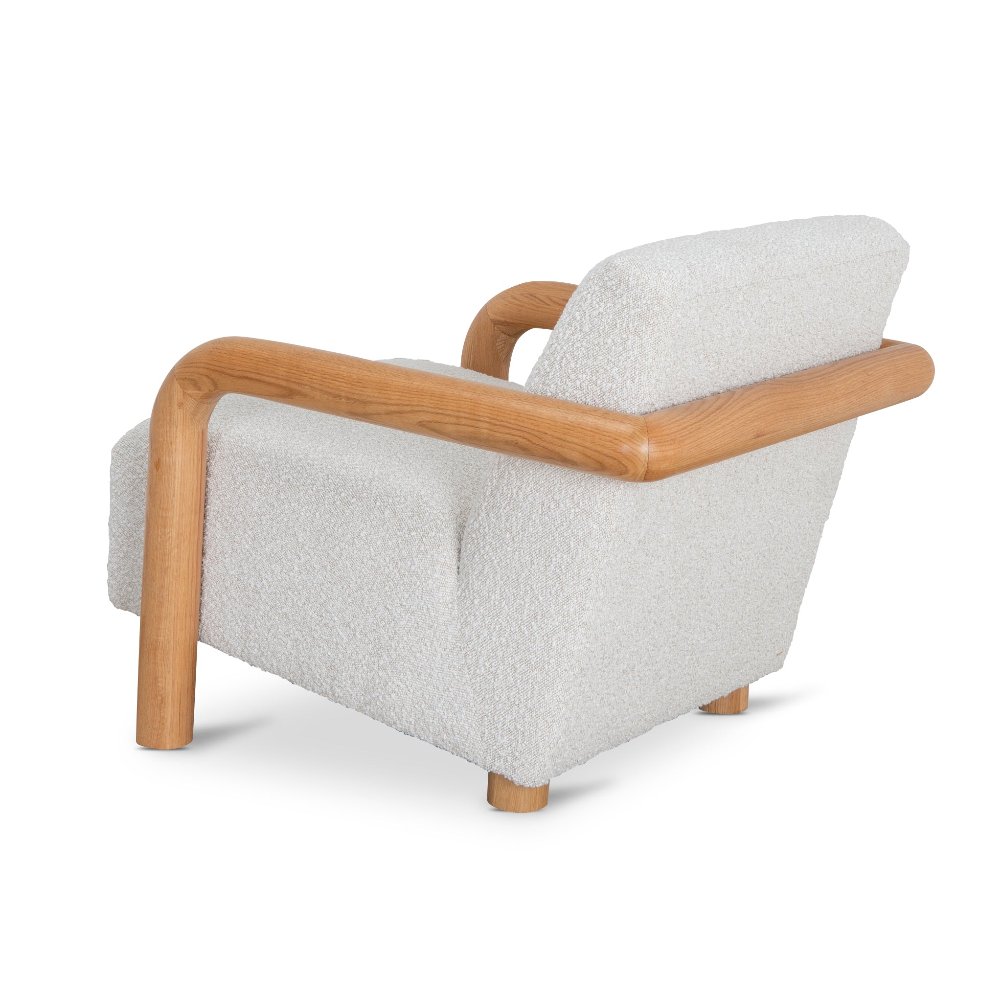 Ex Display - Lazycave Oak Armchair - Off White Boucle Armchair MYI-Core
