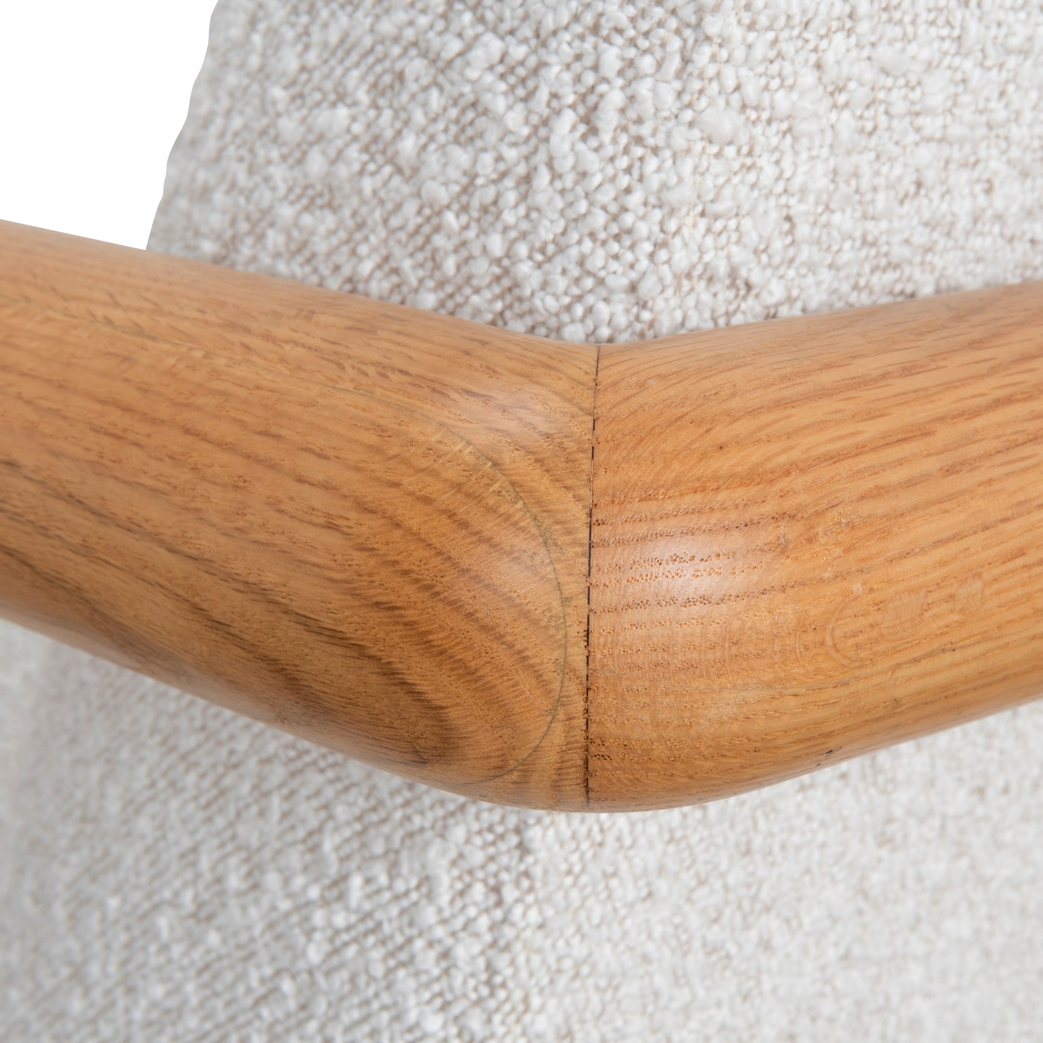 Ex Display - Lazycave Oak Armchair - Off White Boucle Armchair MYI-Core