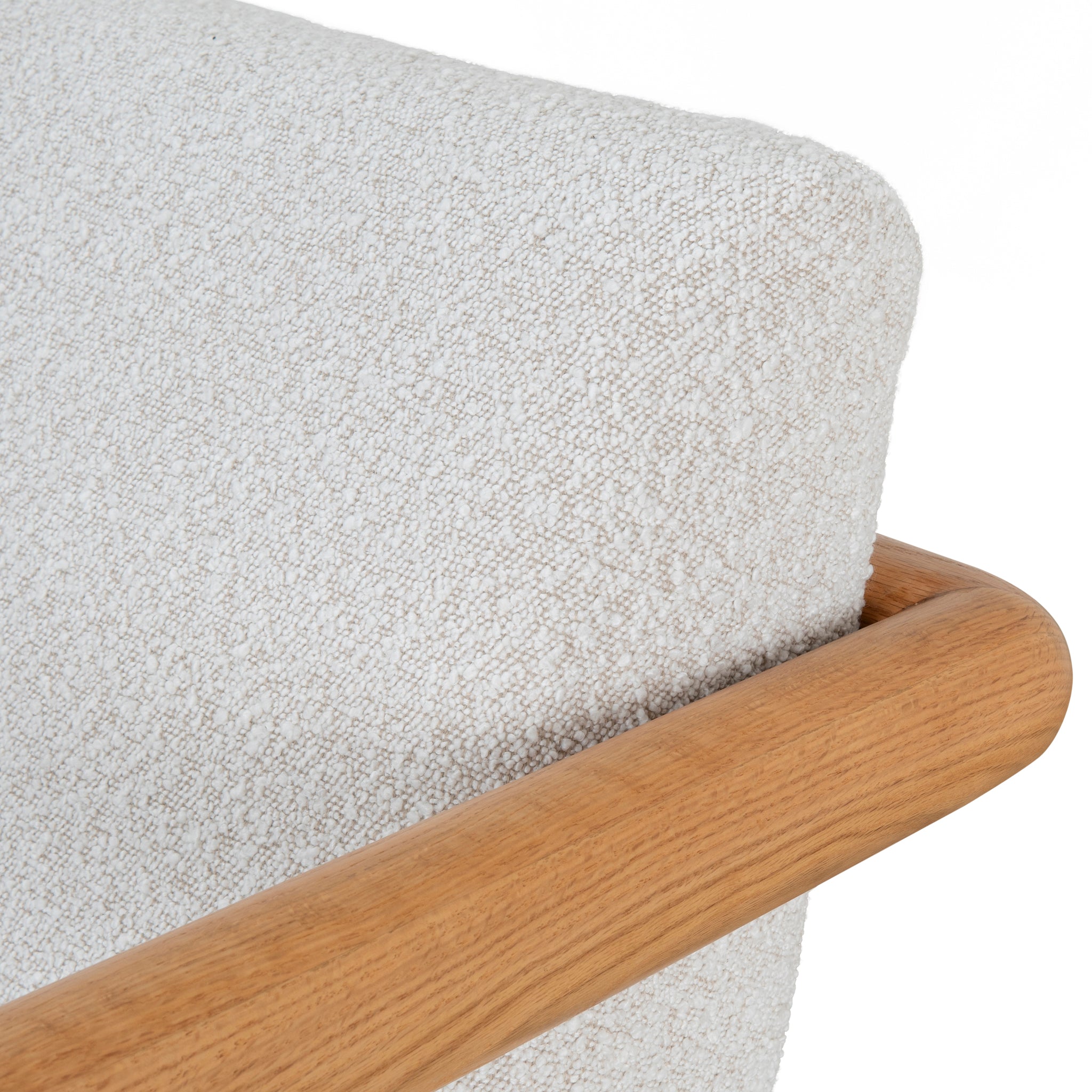 Ex Display - Lazycave Oak Armchair - Off White Boucle Armchair MYI-Core