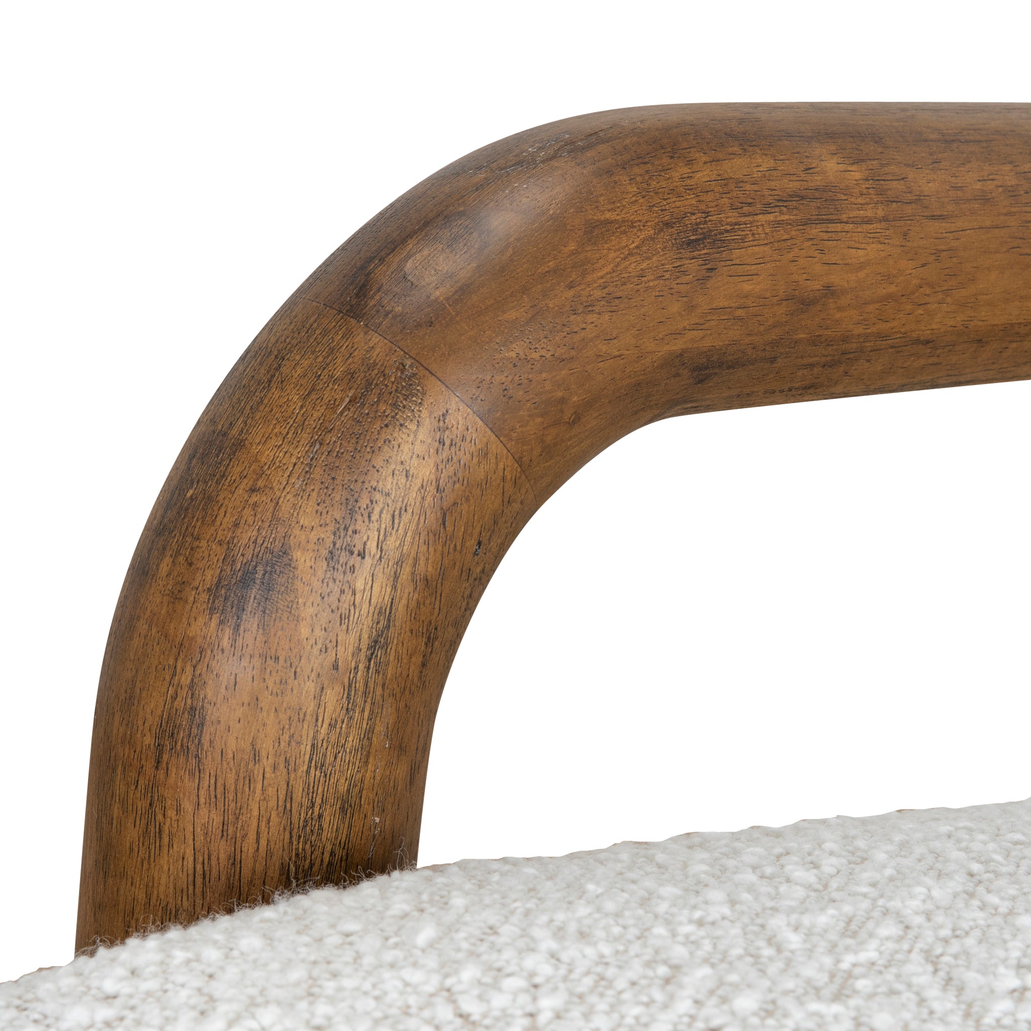 Lazycave Walnut Armchair - Off White Boucle Armchair MYI-Core