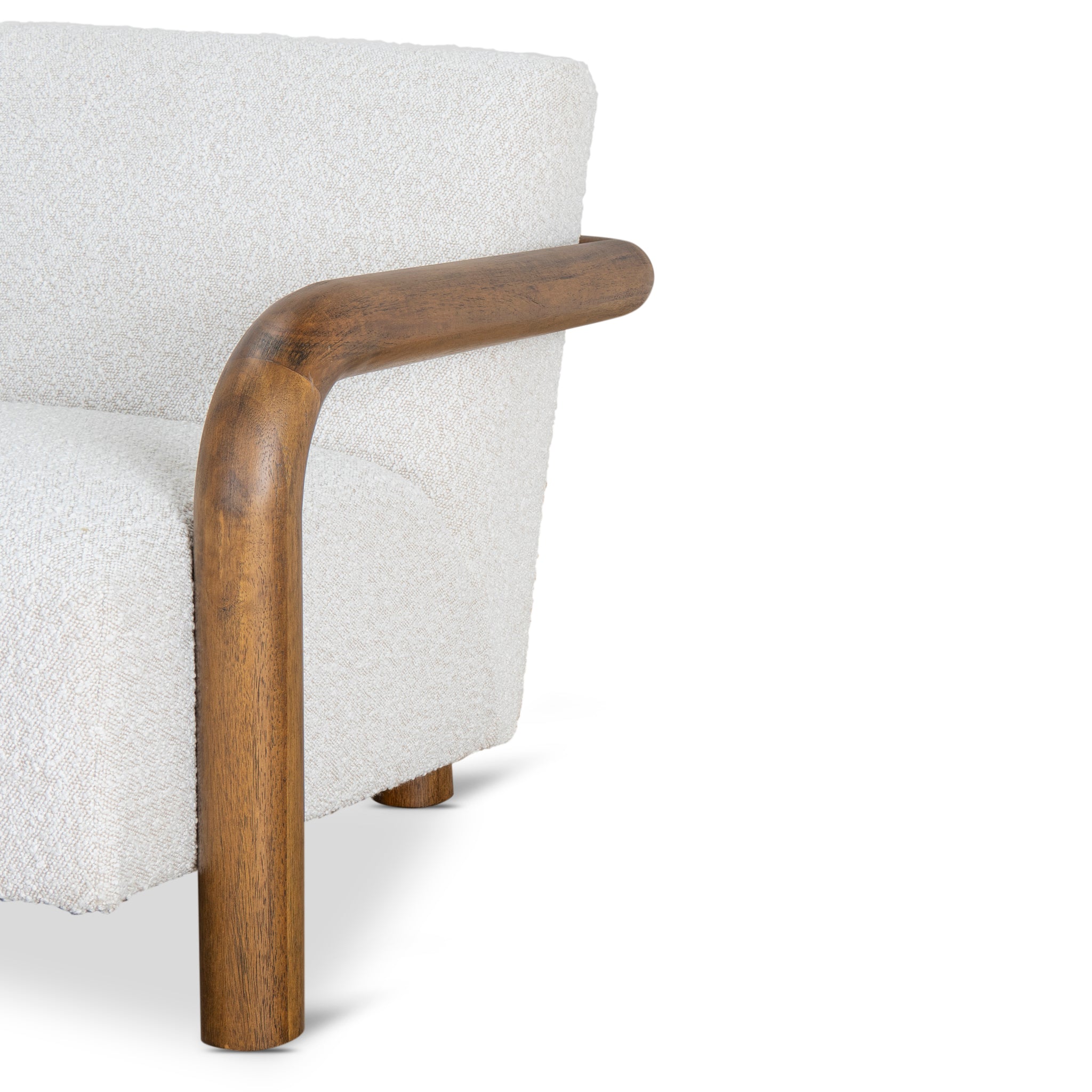 Lazycave Walnut Armchair - Off White Boucle Armchair MYI-Core