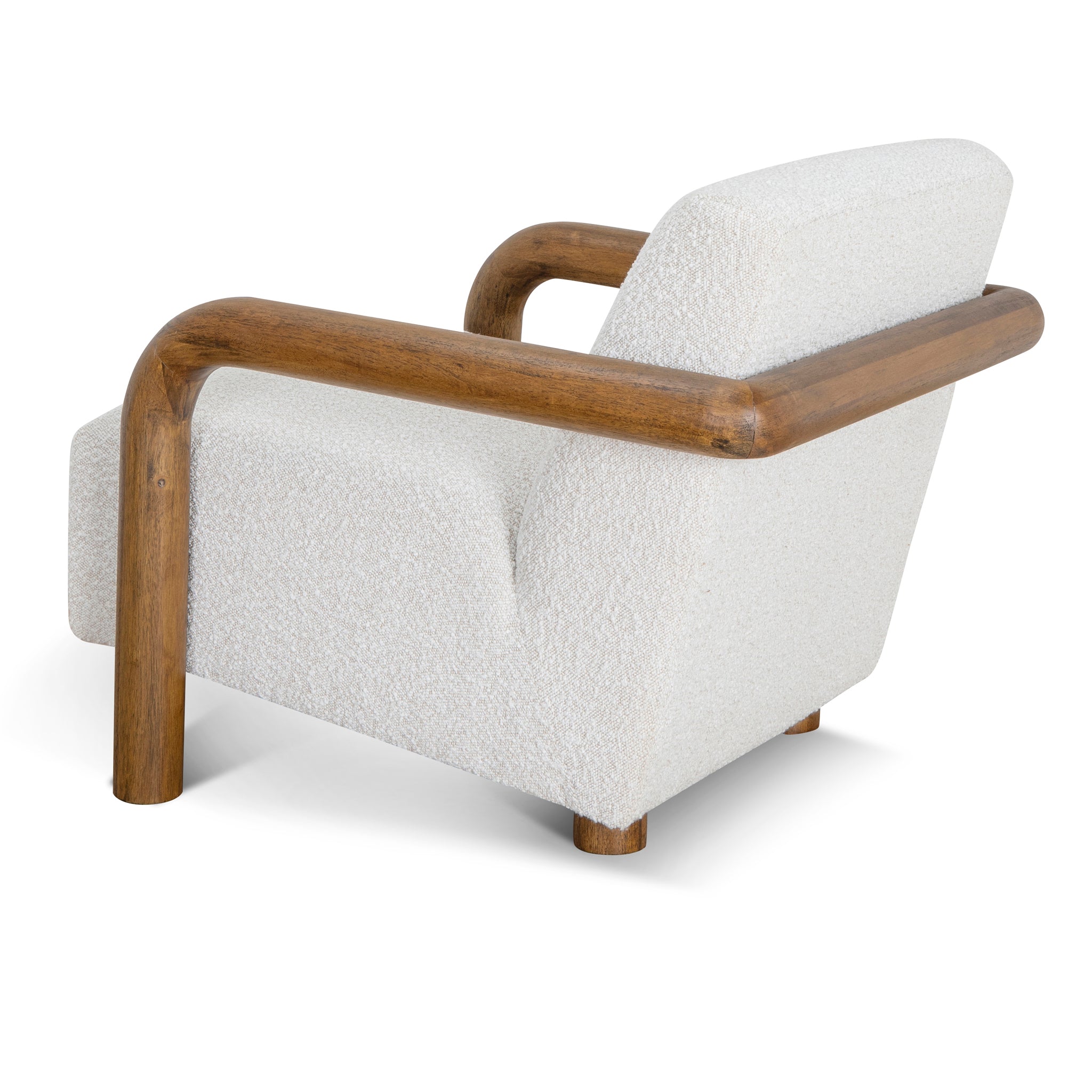 Lazycave Walnut Armchair - Off White Boucle Armchair MYI-Core