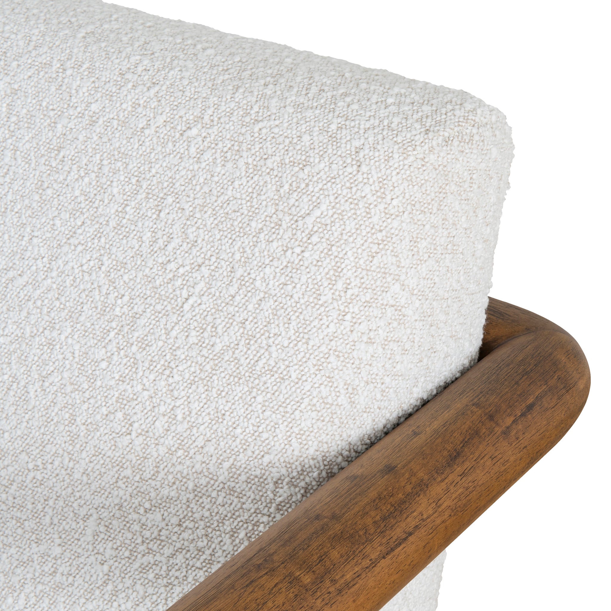 Lazycave Walnut Armchair - Off White Boucle Armchair MYI-Core