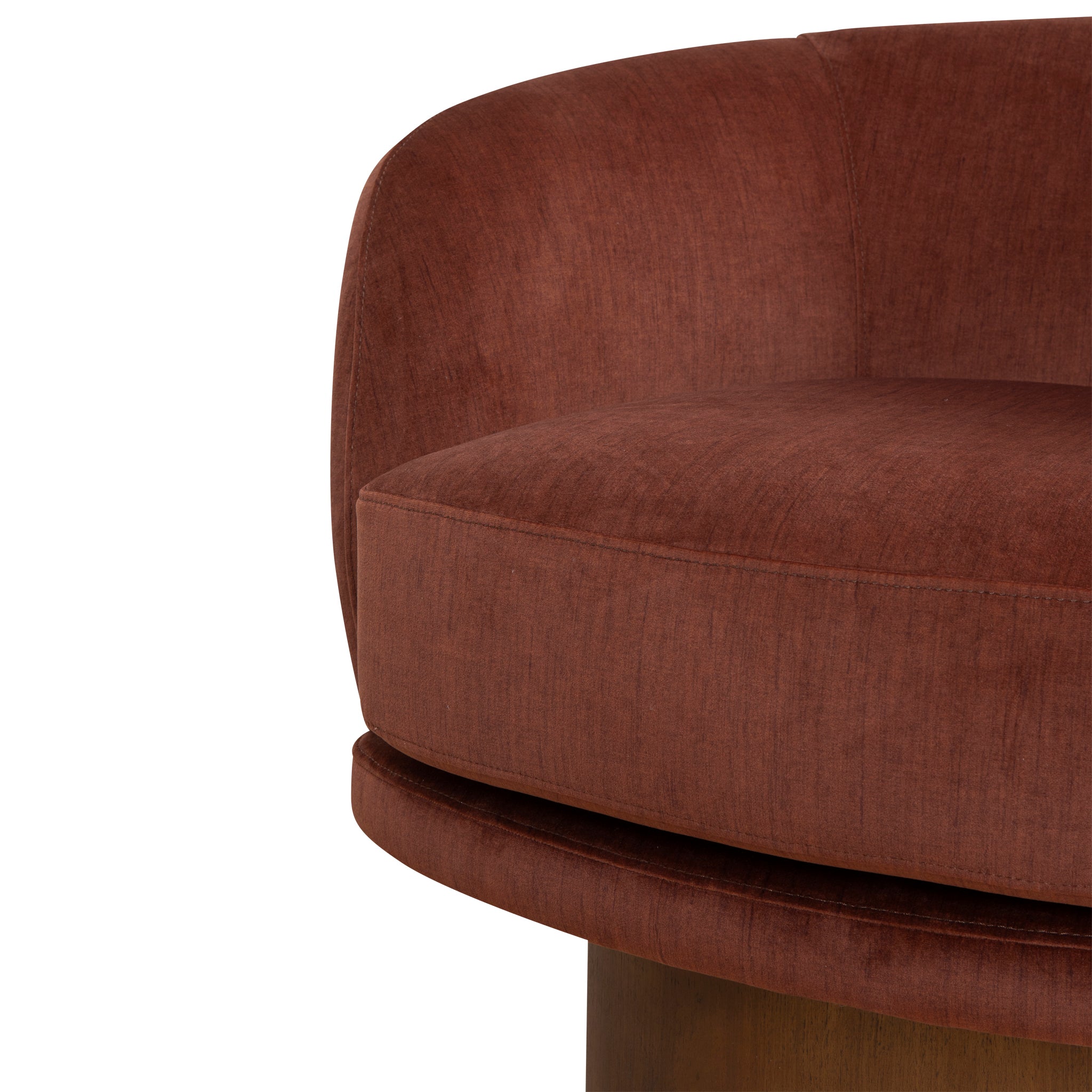 Odin Fabric Swivel Armchair - Soft Rust Armchair Casa-Core