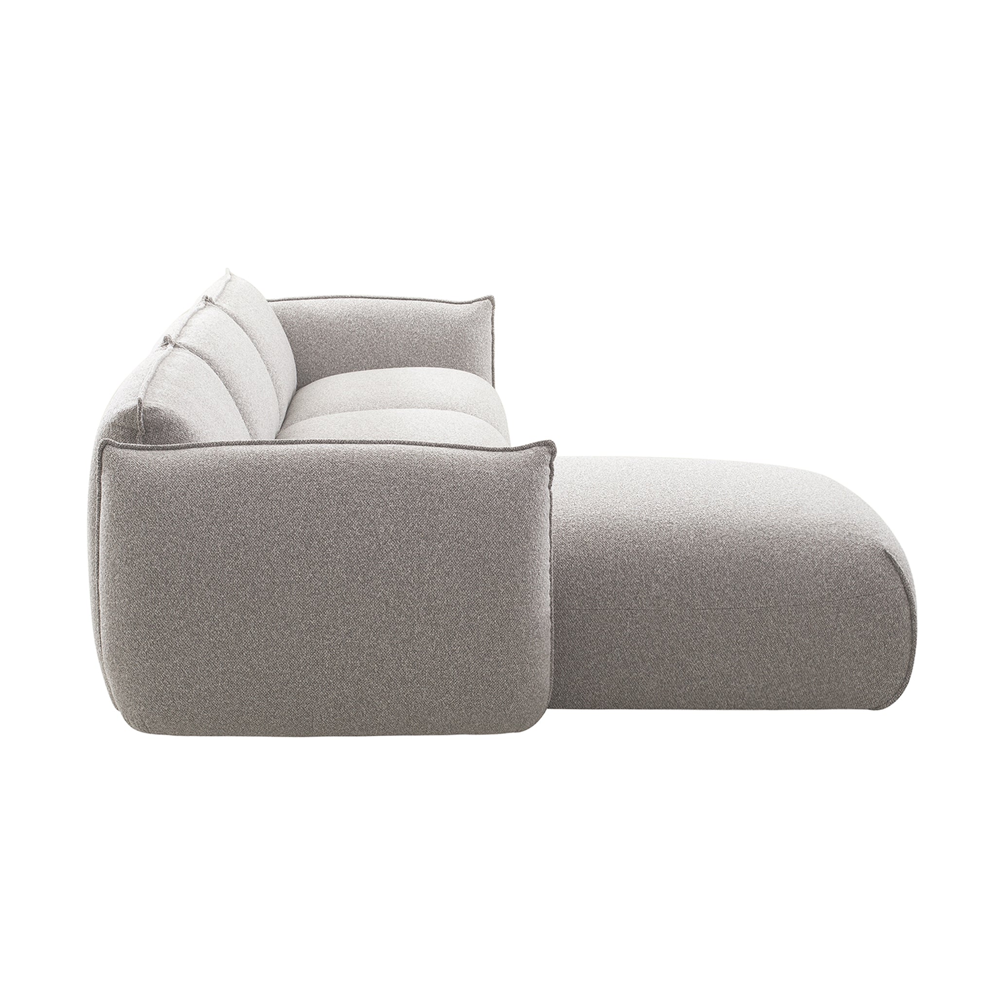 Ferrell 3 Seater Left Chaise Sofa - Clay Grey Sofa Iggy-Core