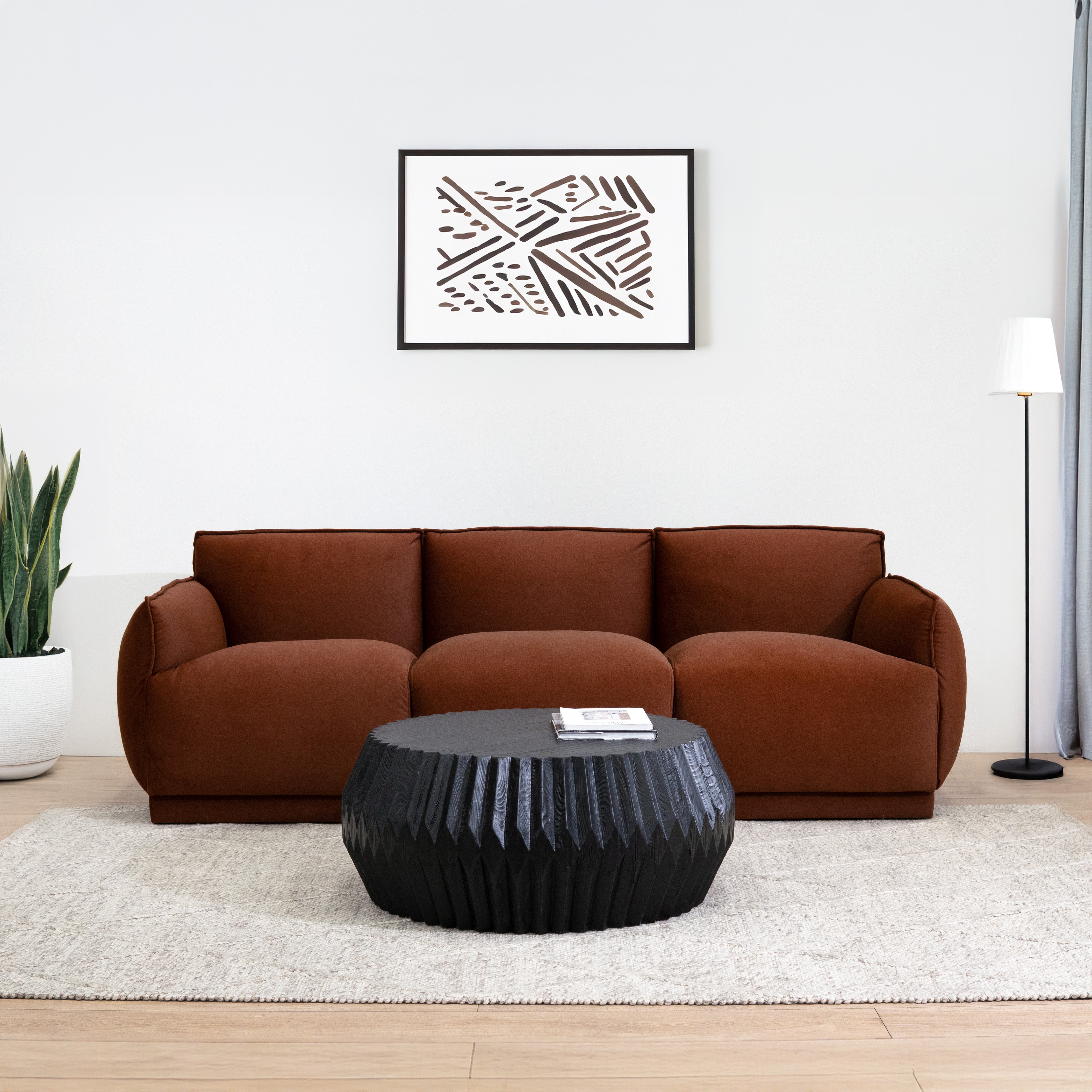 Vickie Wooden Coffee Table - Brushed Black Coffee Table Nicki-Core