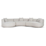 Roly Modular Left Chaise Sofa - Coral Natural Linen Chaise Lounge Forever-Core