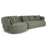 Rowe Left Chaise Sofa - Coral Dark Green Chaise Lounge KJ Sofa-Core