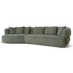 Rowe Left Chaise Sofa - Coral Dark Green Chaise Lounge KJ Sofa-Core