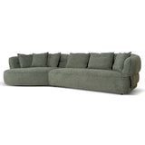 Rowe Left Chaise Sofa - Coral Dark Green Chaise Lounge KJ Sofa-Core