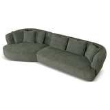 Rowe Left Chaise Sofa - Coral Dark Green Chaise Lounge KJ Sofa-Core