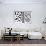 Justus 3 Seater Right Chaise Sofa - Oatmeal Beige Sofa Ace-Core