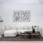 Justus 3 Seater Left Chaise Sofa - Oatmeal Beige Sofa Ace-Core