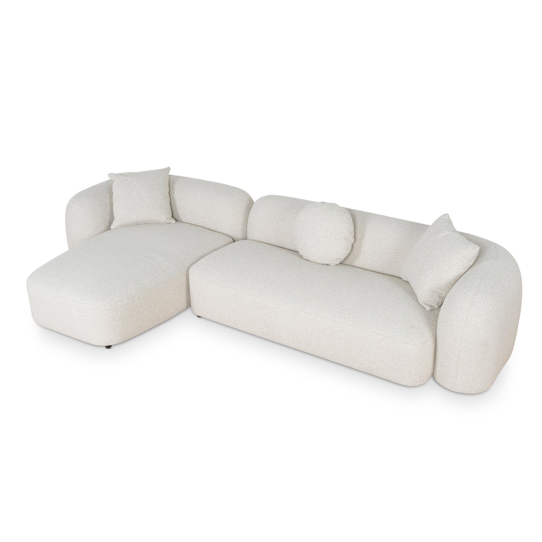 Justus 3 Seater Left Chaise Sofa - Oatmeal Beige Sofa Ace-Core