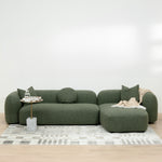 Justus 3 Seater Right Chaise Sofa - Amazon Green Sofa Ace-Core